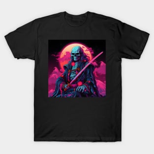 Samurai Skeleton Vaporwave T-Shirt